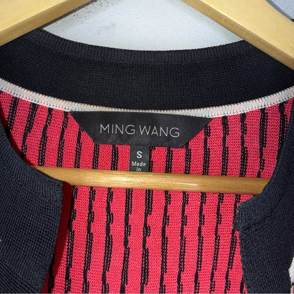Ming Wang Pink And Black Open Cardigan Small‎